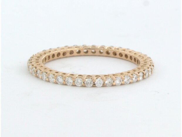 18 kt red gold eternity ring set with brilliant cut diamond 0.84 ct - rm 18.25 (57)