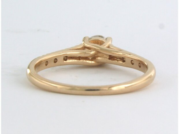 18k rosé gouden ring bezet met briljant geslepen diamant 0.46 ct - rm 17.5 (55) 