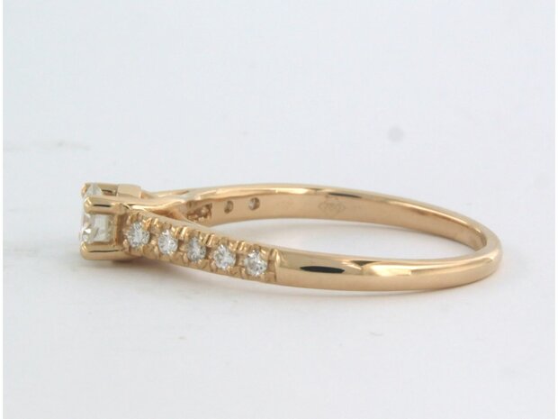 18k rosé gouden ring bezet met briljant geslepen diamant 0.46 ct - rm 17.5 (55) 