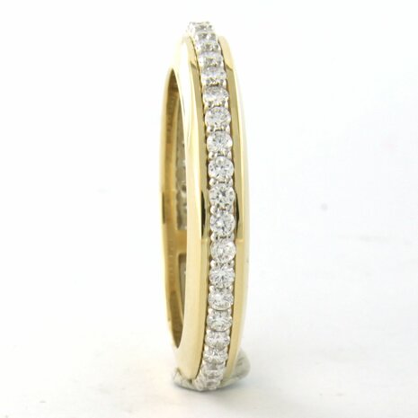 18 carat yellow gold ring set with brilliant cut diamond tot. 0.72ct - rm 18.25(57)