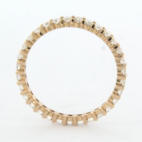 18k rosé gouden hele alliance ring bezet met briljant geslepen diamant 0.96 ct - rm 18.25 (57)
