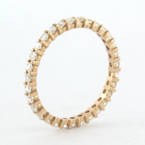 18 kt red gold eternity ring set with brilliant cut diamond 0.96 ct - rm 18.25 (57)