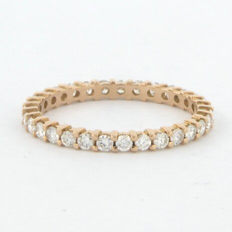 18k rosé gouden hele alliance ring bezet met briljant geslepen diamant 0.96 ct - rm 18.25 (57)