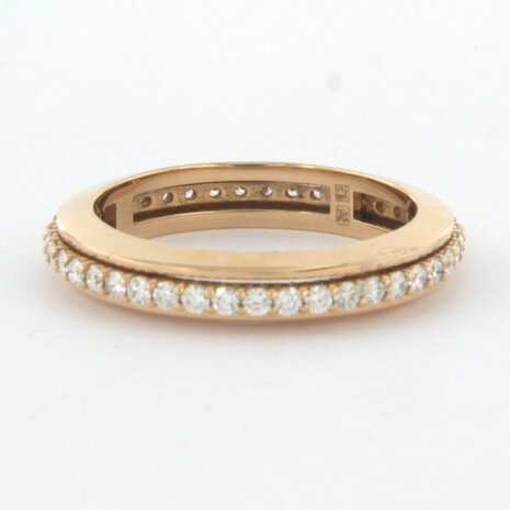 18k rosé gouden ring bezet met briljant geslepen diamant tot. 0,72ct - rm 18,25(57)