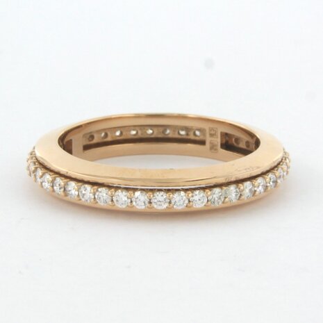 18 carat red gold ring set with brilliant cut diamond tot. 0.72ct - rm 18.25(57)