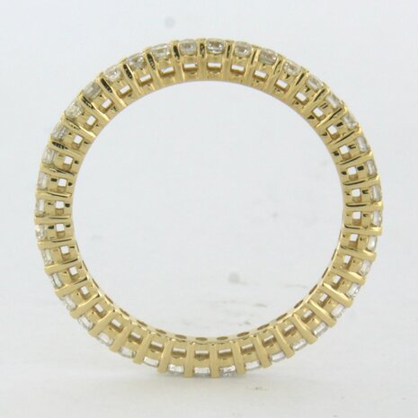 18k geel goud hele alliance ring bezet met briljant geslepen diamant 0.84ct