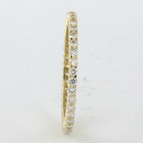 18 kt yellow gold eternity ring set with brilliant cut diamond 0.84 ct