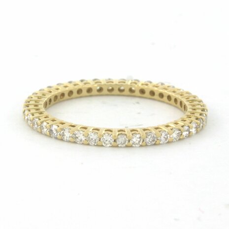 18 kt yellow gold eternity ring set with brilliant cut diamond 0.84 ct