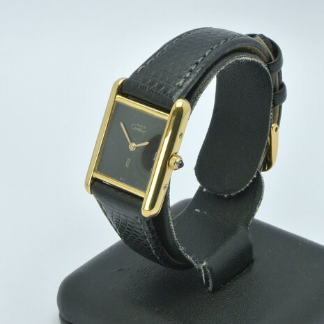 Cartier Tank Vermeil black spider dial