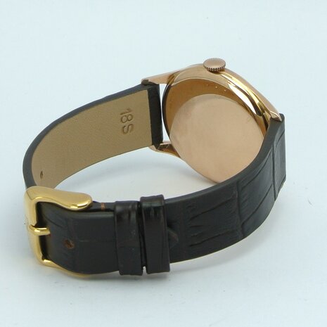Longines Military 18k red gold case