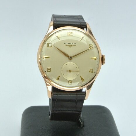 Longines Military 18k red gold case