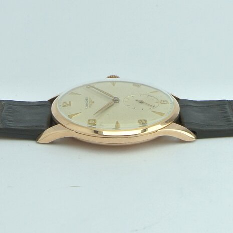 Longines Military 18k red gold case