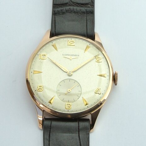 Longines Military 18k red gold case