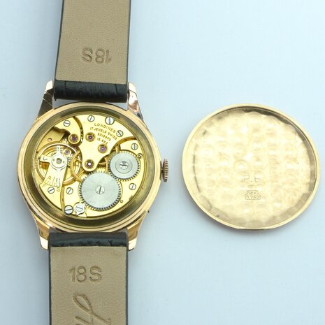 Longines Military 18k red gold case