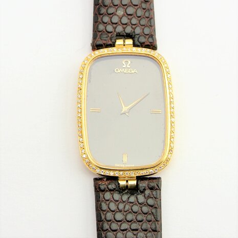 Omega 18k gold case with diamonds ref 1365