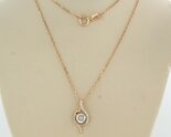 14-kt-red-gold-necklace-with-bicolour-gold-pendant-with-brilliant-cut-diamond-0.10-ct
