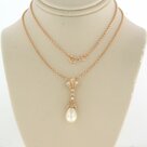 14-kt-red-gold-necklace-with-pendant-with-pearl-and-diamond-0.20-ct